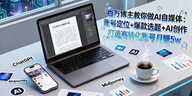 (9.30)百万博主教你做AI自媒体：账号定位+爆款选题+AI创作 打造高转化账号月赚5w